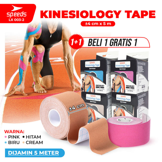 SPEEDS Kanesio Tape / Tapping / Kinesiology Tape 4cm x 5m Pelindung Otot Sport Tape Kanesiology Olahraga Fitness Gym 003-2