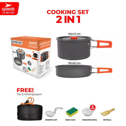 SPEEDS Alat Masak Set Camping Kemah Rekreasi Paket Cooking Set Kemping Portable Minimalis Outdoor 003-200