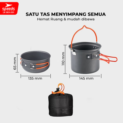 SPEEDS Alat Masak Set Camping Mini Kemah Rekreasi Paket Cooking Set Kemping Serbaguna Portable Outdoor 003-201
