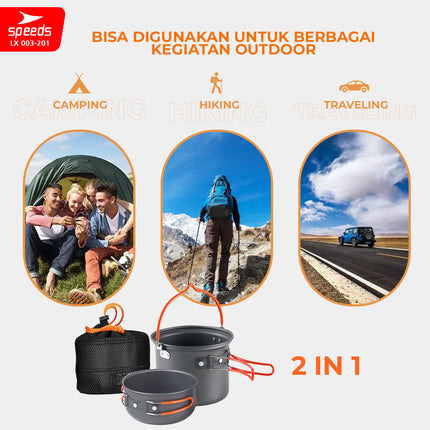 SPEEDS Alat Masak Set Camping Mini Kemah Rekreasi Paket Cooking Set Kemping Serbaguna Portable Outdoor 003-201
