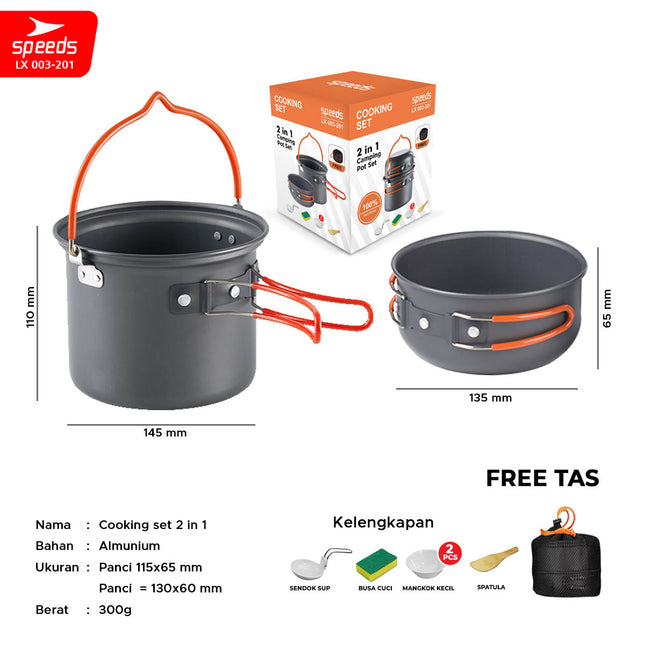 SPEEDS Alat Masak Set Camping Mini Kemah Rekreasi Paket Cooking Set Kemping Serbaguna Portable Outdoor 003-201