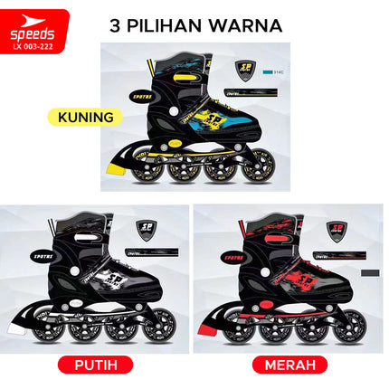 SPEEDS Children and Adult Roller Skates Inline Skate Full Rubber PU Light-Up Wheels 1 Random Color 003-222