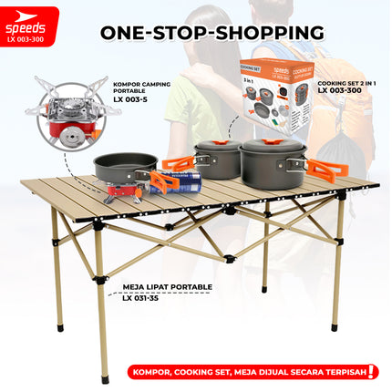 SPEEDS Alat Masak Set Camping Mini Kemah Rekreasi Paket Cooking Set Kemping Teko Portable Outdoor 003-300