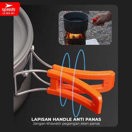 SPEEDS Mini Camping Cookware Set for Recreation, Practical Portable Outdoor Cooking Set 003-301
