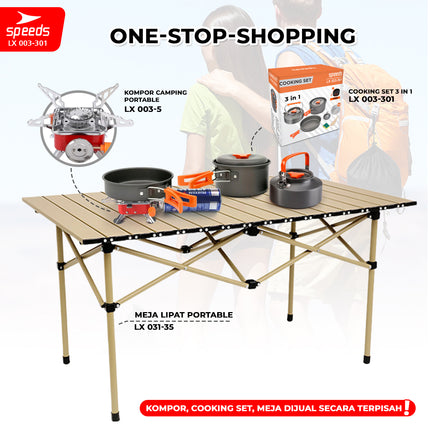 SPEEDS Mini Camping Cookware Set for Recreation, Practical Portable Outdoor Cooking Set 003-301