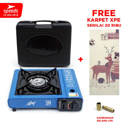 SPEEDS Kompor Gas Portabel 2in1 Portable Stove Outdoor Indoor  Kompor Masak Camping LX 003-3616