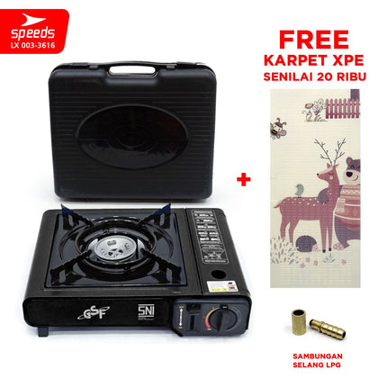 SPEEDS Kompor Gas Portabel 2in1 Portable Stove Outdoor Indoor  Kompor Masak Camping LX 003-3616