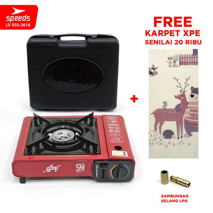 SPEEDS Kompor Gas Portabel 2in1 Portable Stove Outdoor Indoor  Kompor Masak Camping LX 003-3616