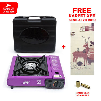 SPEEDS Kompor Gas Portabel 2in1 Portable Stove Outdoor Indoor  Kompor Masak Camping LX 003-3616