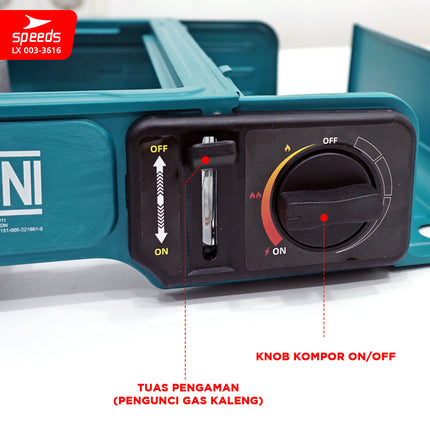 SPEEDS Kompor Gas Portabel 2in1 Portable Stove Outdoor Indoor  Kompor Masak Camping LX 003-3616