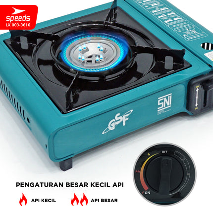 SPEEDS Kompor Gas Portabel 2in1 Portable Stove Outdoor Indoor  Kompor Masak Camping LX 003-3616