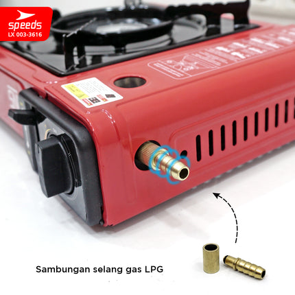 SPEEDS Kompor Gas Portabel 2in1 Portable Stove Outdoor Indoor  Kompor Masak Camping LX 003-3616