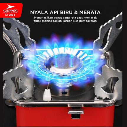 SPEEDS Kompor Camping Portable Gas Mini Kompor Lipat Portable Kompor Portebel Anti Angin + TAS 003-5