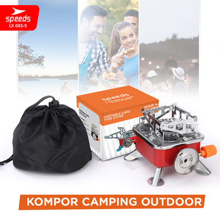 SPEEDS Kompor Camping Portable Gas Mini Kompor Lipat Portable Kompor Portebel Anti Angin + TAS 003-5