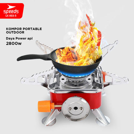 SPEEDS Kompor Camping Portable Gas Mini Kompor Lipat Portable Kompor Portebel Anti Angin + TAS 003-5