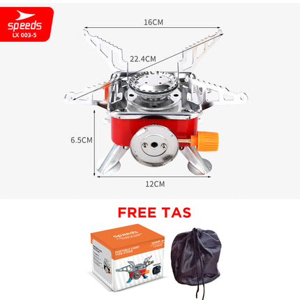 SPEEDS Kompor Camping Portable Gas Mini Kompor Lipat Portable Kompor Portebel Anti Angin + TAS 003-5