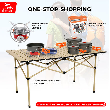 SPEEDS Alat Masak Set Camping Mini Kemah Rekreasi Paket Cooking Set Kemping Kettel Portable Outdoor 003-500