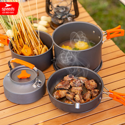 SPEEDS Alat Masak Set Camping Mini Kemah Rekreasi Paket Cooking Set Kemping Wajan Portable Outdoor 003-501