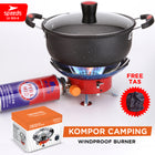 SPEEDS Kompor Camping Gas Alat Masak Alam Mini Kompor Lipat Bunga Anti Angin WindProof Nesting Portable+TAS 003-6