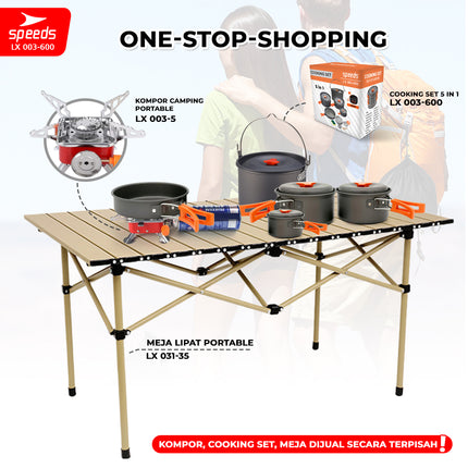 SPEEDS Alat Masak Set Camping Mini Kemah Rekreasi Paket Cooking Set Kemping Panci Portable Outdoor 003-600