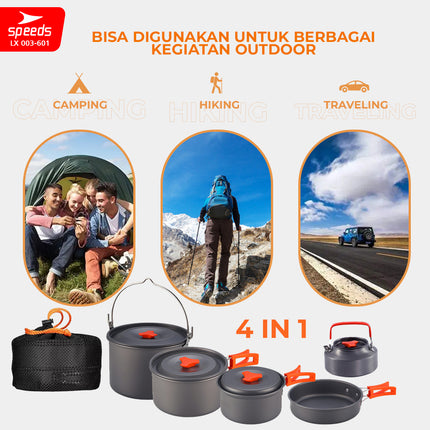SPEEDS Alat Masak Set Camping Mini Kemah Rekreasi Paket Cooking Set Kemping Pesta Rekreasi Portable Outdoor 003-601