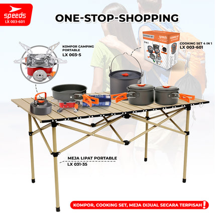 SPEEDS Alat Masak Set Camping Mini Kemah Rekreasi Paket Cooking Set Kemping Pesta Rekreasi Portable Outdoor 003-601