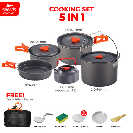 SPEEDS Alat Masak Set Camping Mini Kemah Rekreasi Paket Cooking Set Kemping Pesta Rekreasi Portable Outdoor 003-601