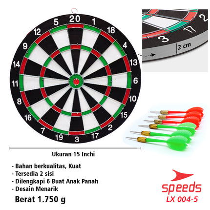 SPEEDS DART GAME BESAR 15in Papan Dart Panahan Dinding Board busur olahraga lemparan Besar 004-5