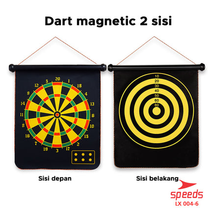 SPEEDS Magnetic Dart Game 17" Bolak balik depan belakang Game Dartboard Papan Dart board 004-6