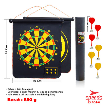 SPEEDS Magnetic Dart Game 17" Bolak balik depan belakang Game Dartboard Papan Dart board 004-6