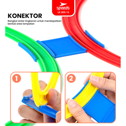 SPEEDS Hopscotch Ring isi 10pcs Mainan Lingkaran Loncat Anak Motorik Olahraga Engklek Outdoor Indoor 005-12