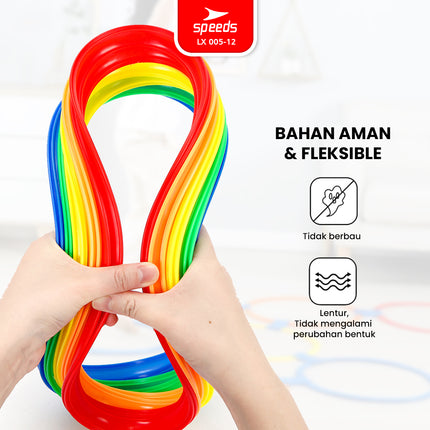 SPEEDS Hopscotch Ring isi 10pcs Mainan Lingkaran Loncat Anak Motorik Olahraga Engklek Outdoor Indoor 005-12