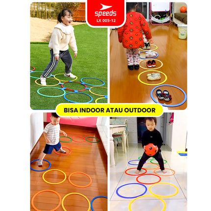 SPEEDS Hopscotch Ring isi 10pcs Mainan Lingkaran Loncat Anak Motorik Olahraga Engklek Outdoor Indoor 005-12