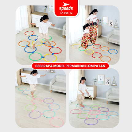 SPEEDS Hopscotch Ring isi 10pcs Mainan Lingkaran Loncat Anak Motorik Olahraga Engklek Outdoor Indoor 005-12