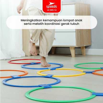 SPEEDS Hopscotch Ring isi 10pcs Mainan Lingkaran Loncat Anak Motorik Olahraga Engklek Outdoor Indoor 005-12