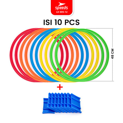 SPEEDS Hopscotch Ring isi 10pcs Mainan Lingkaran Loncat Anak Motorik Olahraga Engklek Outdoor Indoor 005-12
