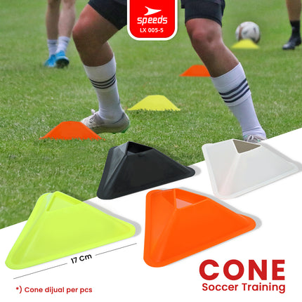 SPEEDS Cone Mangkok Model Segitiga Untuk Futsal, Sepak Bola atau olahraga lain LX 005-5