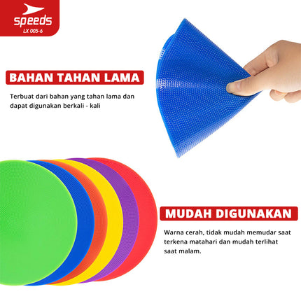 SPEEDS Flat Disc Marker Penanda Olahraga Sepak Bola Futsal 1 set Lengkap Agility Training Marker 005-6