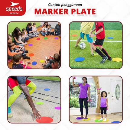 SPEEDS Flat Disc Marker Penanda Olahraga Sepak Bola Futsal 1 set Lengkap Agility Training Marker 005-6