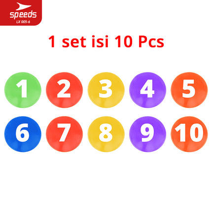 SPEEDS Flat Disc Marker Penanda Olahraga Sepak Bola Futsal 1 set Lengkap Agility Training Marker 005-6