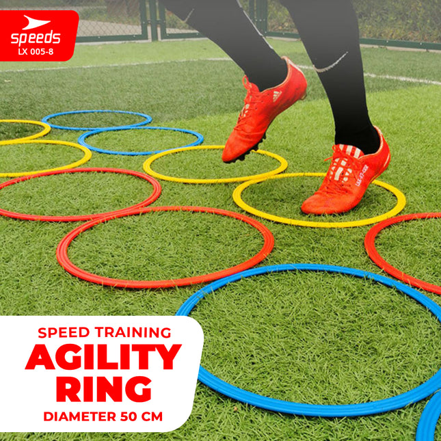SPEEDS Agility Ring Ketangkasan 56cm 50cm 40cm Latihan Gerakan Kelenturan Kaki Sepakbola LX 005-8