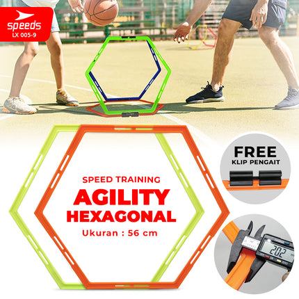 SPEEDS Hexagonal Agility Football Futsal Sports 56cm 50cm 40cm Portable Footwork Agility Training LX 005-9
