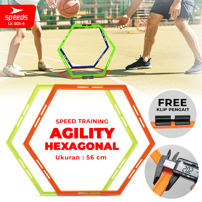 SPEEDS Agility Heksagonal Olahraga Sepak Bola Futsal 56cm 50cm 40cm Latihan Ketangkasan Gerakan Kaki Portabel LX 005-9