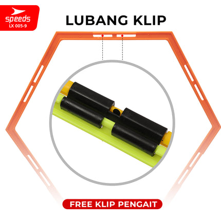 SPEEDS Hexagonal Agility Football Futsal Sports 56cm 50cm 40cm Portable Footwork Agility Training LX 005-9