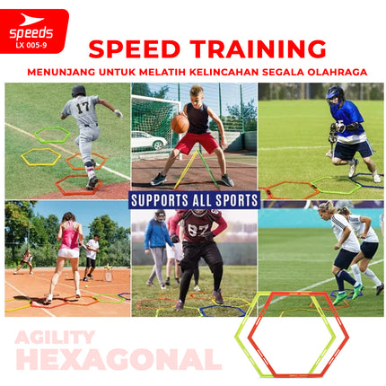 SPEEDS Hexagonal Agility Football Futsal Sports 56cm 50cm 40cm Portable Footwork Agility Training LX 005-9