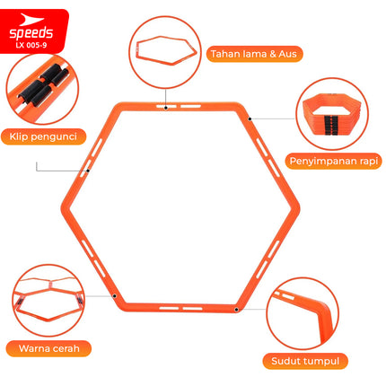 SPEEDS Hexagonal Agility Football Futsal Sports 56cm 50cm 40cm Portable Footwork Agility Training LX 005-9