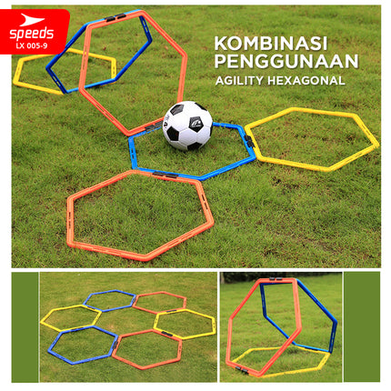SPEEDS Hexagonal Agility Football Futsal Sports 56cm 50cm 40cm Portable Footwork Agility Training LX 005-9