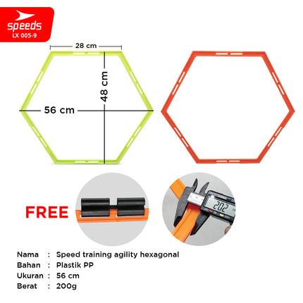 SPEEDS Hexagonal Agility Football Futsal Sports 56cm 50cm 40cm Portable Footwork Agility Training LX 005-9