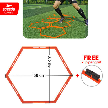 SPEEDS Hexagonal Agility Football Futsal Sports 56cm 50cm 40cm Portable Footwork Agility Training LX 005-9