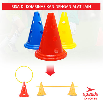 SPEEDS Cone Kerucut Marker Lapangan Latihan Olahraga Sepak Bola Futsal Uk.28.5 cm 006-14